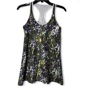 Lululemon Womens Small Pace Rival Racerback Tank Top Black Floral Gym Multicolor